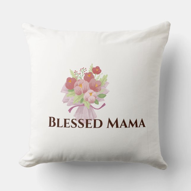 Cojín Decorativo Blessed Mama Decorative Floral Throw Pillow (Anverso)