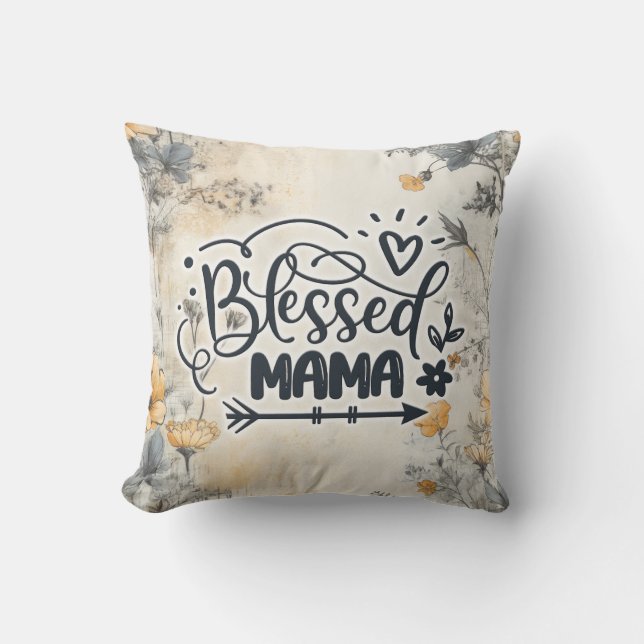 Cojín Decorativo Blessed Mama Garden Floral (Anverso)