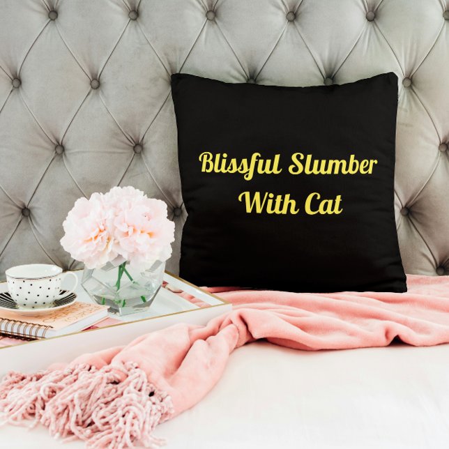 Cojín Decorativo Blísero Slumber Con Mascota Personalizado Gato Neg (Subido por el creador)