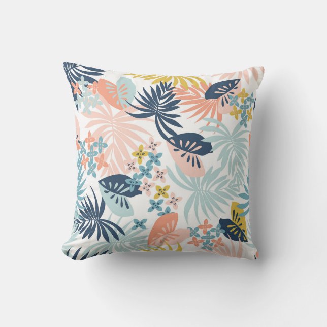 Cojín Decorativo Bliss de follaje tropical (Anverso)