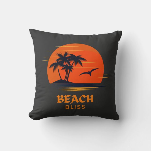 Cojín Decorativo Bliss de playa: Sol ardiente (Anverso)