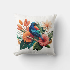 Cojín Decorativo Bliss tropical: Una Fusión Vibrante de la Flora