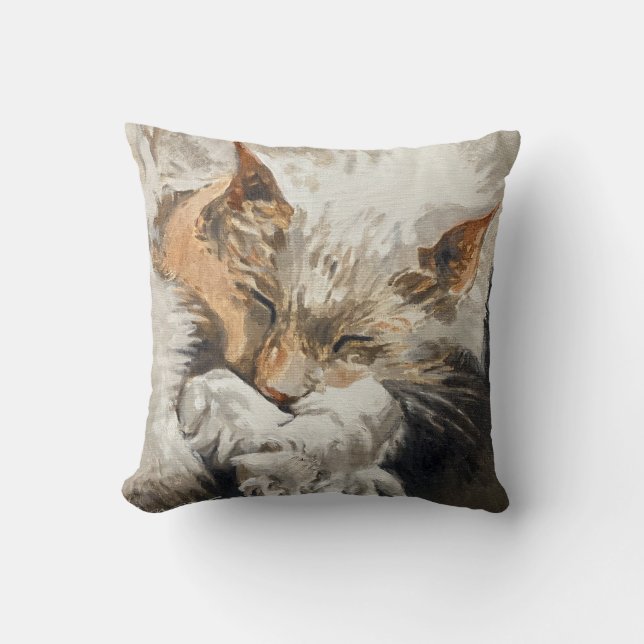 Cojín Decorativo Blissful Cat Nap (Anverso)