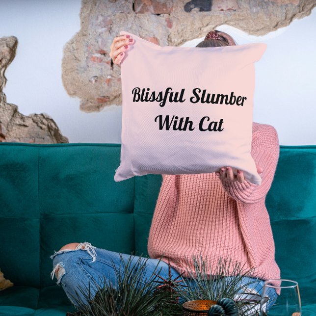 Cojín Decorativo Blissful Slumber Con Gato Mascota Personalizado Mo (Subido por el creador)