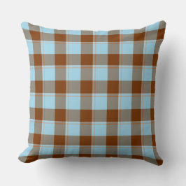 Cojín Decorativo Blizzard Blue and Livid Brown Plaid