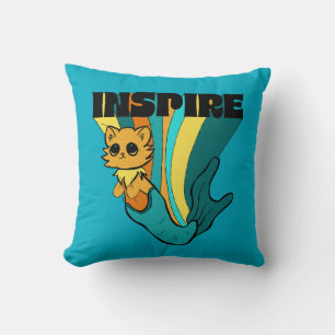Cojín Decorativo Bloc de fotos de sirena de gato ASL inspiró espira