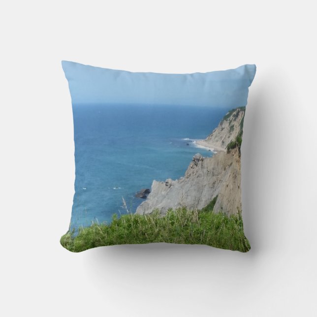 Cojín Decorativo Block Island Bluffs - Isla Block, Isla Rhode (Anverso)