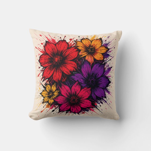 Cojín Decorativo Bloom caos - Floral audaz (Anverso)