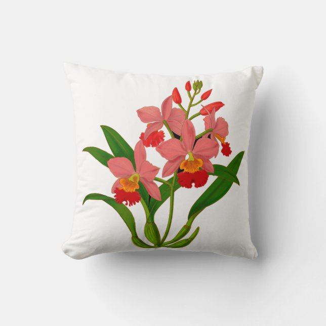 Cojín Decorativo Bloom de orquídeas salvajes (Anverso)