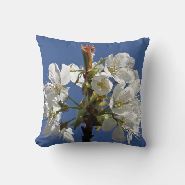 Cojín Decorativo Bloom de Primavera Blanca (Anverso)