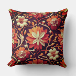 Cojín Decorativo "Bloom Retro - Patrón floral sin foco