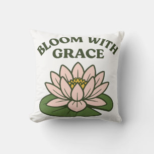 Cojín Decorativo Bloom With Grace - Minimalista Pink Waterlily