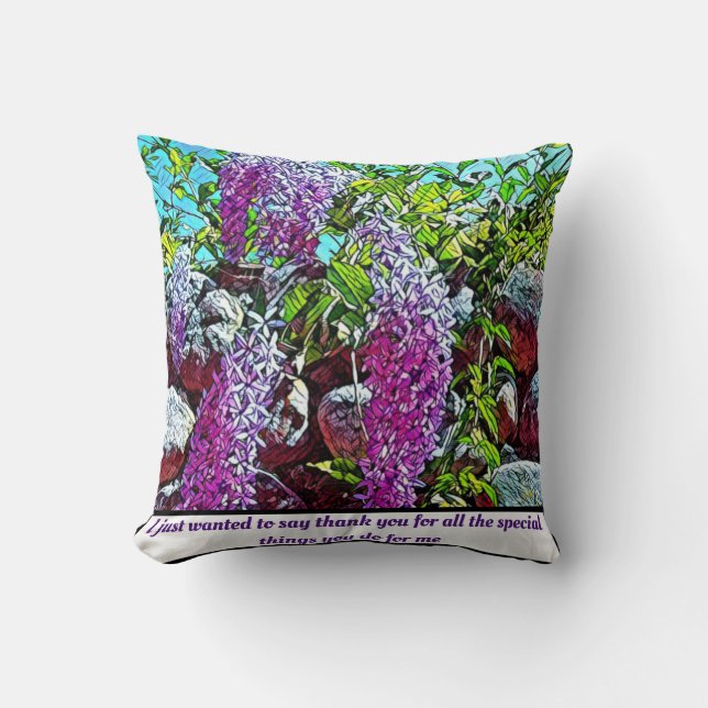 Cojín Decorativo Blooming lilac flower garden (Anverso)