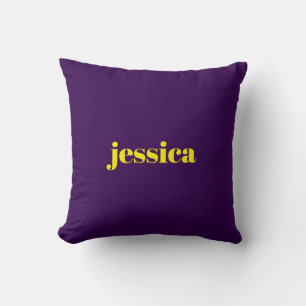 Cojín Decorativo Bloque de color minimalista nombre personalizado 