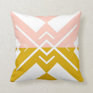 Cojín Decorativo Bloque de color moderno geométrico de mostaza ros
