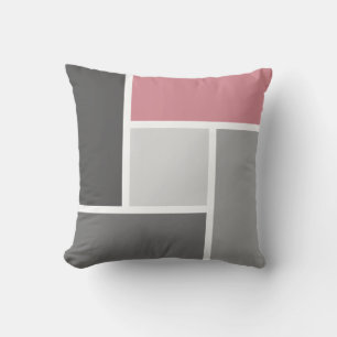 Cojín Decorativo Bloque de color moderno mosaico rosa polvoriento g