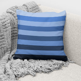 Cojín Decorativo Bloque de color monocromo azul moderno rayado