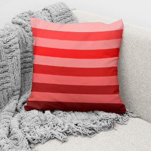 Cojín Decorativo Bloque de color monocromo rojo moderno a rayas