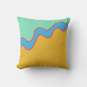 Cojín Decorativo Bloque de Color Oro Azul Verde Niños