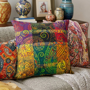 Cojín Decorativo bloque de color paisley