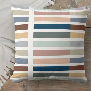 Cojín Decorativo Bloque de color raya terroso neutral multi color