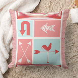 Cojín Decorativo Bloque de color rojo de la granja urbana Arrow Aqu