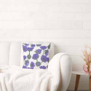 Cojín Decorativo Bloque de madera Imprimir púrpura de girasol