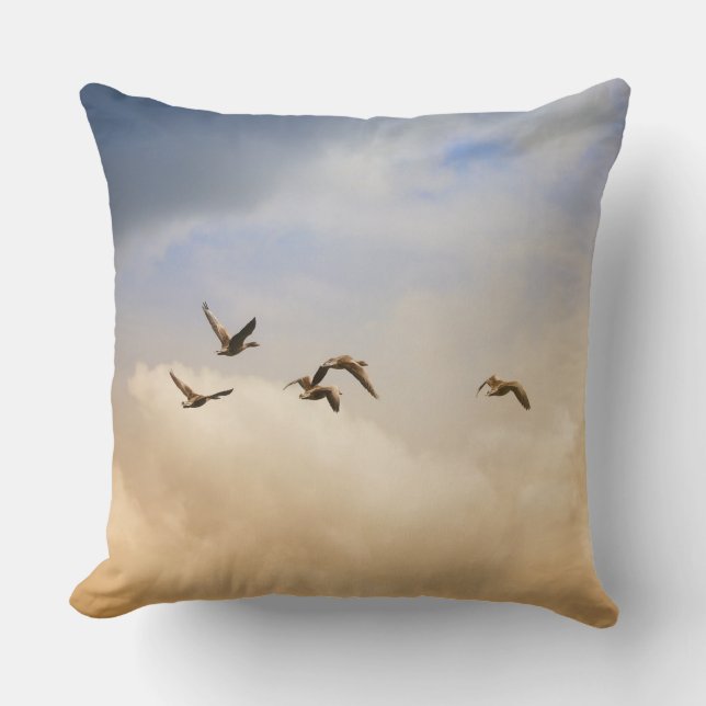 Cojín Decorativo Bloqueo de aves en vuelo (Anverso)