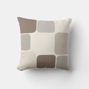 Cojín Decorativo Bloques cuadrados redondeados de color gris topo