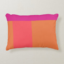 Cojín Decorativo Bloques De Color Rosado Y Naranja Caliente