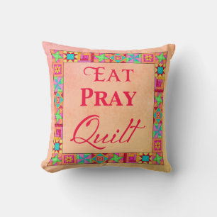 Cojín Decorativo Bloques De Cuchillo Parchwork Comer Pray Quilt Cor