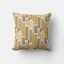 Cojín Decorativo Bloques de naranja retro marrón y dorado