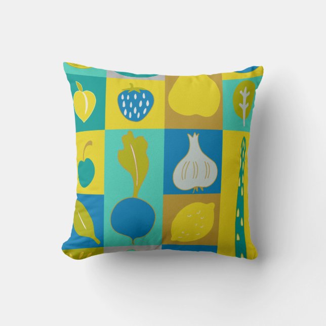 Cojín Decorativo Bloques de vegetación I (Anverso)