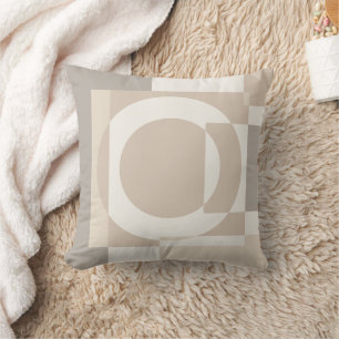 Cojín Decorativo Bloques Geométricos Beige Decoración Minimalista p