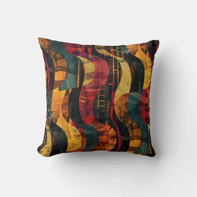 Cojín Decorativo Bloques tribales eclécticos (Anverso)