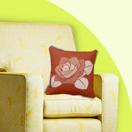 Cojín Decorativo Blossom Rosa Naranja estilizado