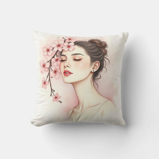 Cojín Decorativo Blossom Serenity – Feminine Floral (Anverso)