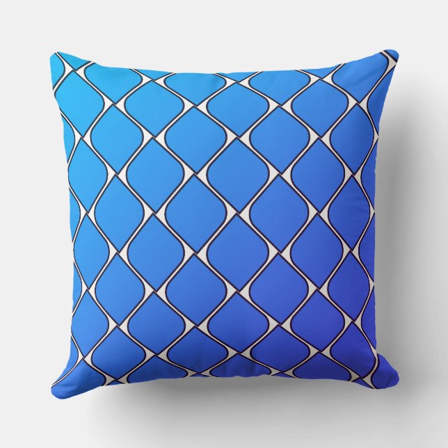 Cojín Decorativo blu strips heart throw pillow (Reverso )