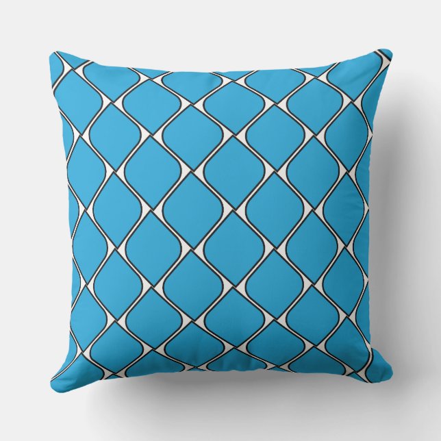 Cojín Decorativo blu strips heart throw pillow (Reverso )