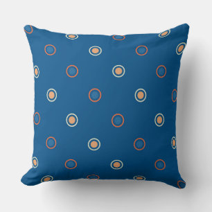 Cojín Decorativo Blu, white and Naranja Dots