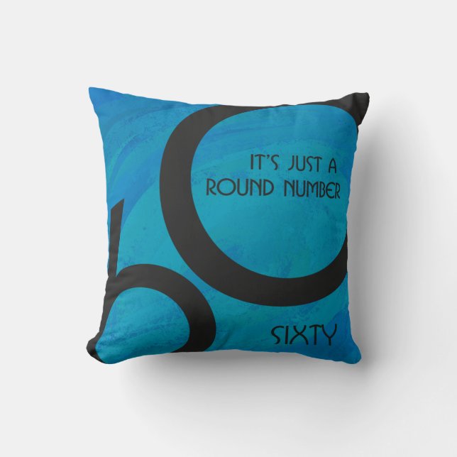 Cojín Decorativo Blue 60 Decade Birthday (Anverso)