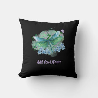 Cojín Decorativo Blue and Green Dragonfly Throw Pillow