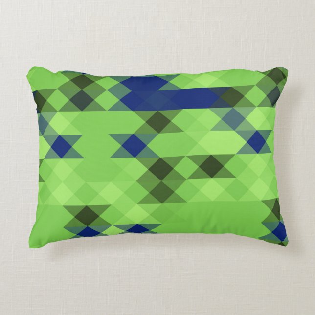 Cojín Decorativo blue and green geometric pattern (Anverso)