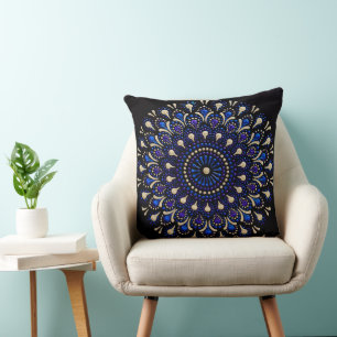 Cojín Decorativo Blue and Purple Mandala Decorative Pillow