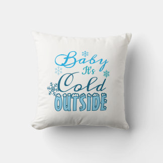 Cojín Decorativo Blue Baby It's Cold Outside Winter Snowflak