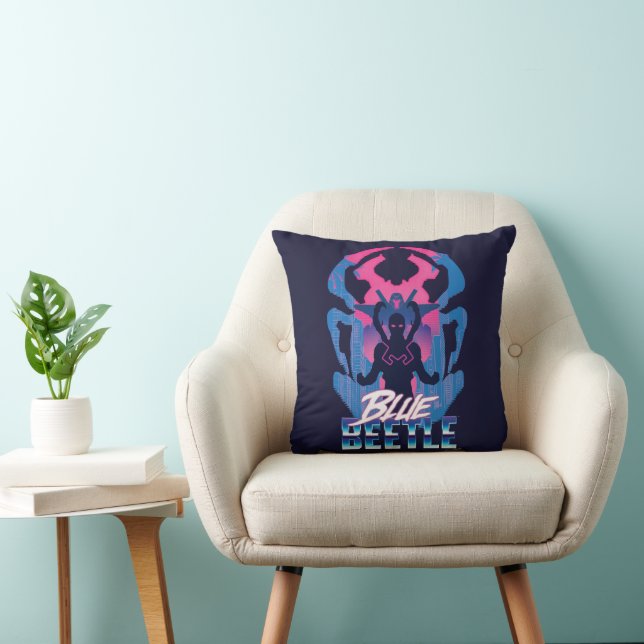 Cojín Decorativo Blue Beetle Retrowave vs Graphic (Silla)
