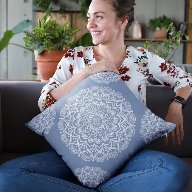 Cojín Decorativo Blue Boho Mandala (Subido por el creador)