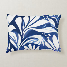 Cojín Decorativo Blue Botanical Watercolor Floral Pattern