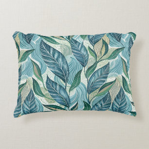 Cojín Decorativo Blue Botanical Wave Modern Pattern