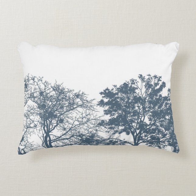 Cojín Decorativo Blue Bottom Trees Boho (Anverso)